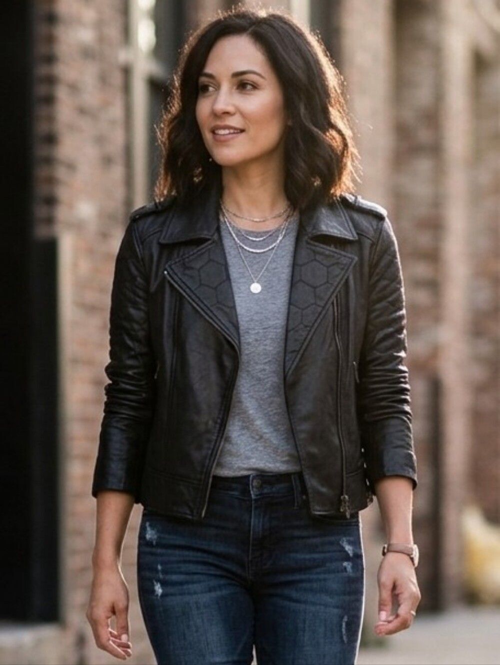 {PAIGE} Black Quilted Leather Moto Jacket
